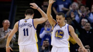 Klay Thompson and Steph Curry combined for 64 points in the Warriors series closing victory over Memphis.